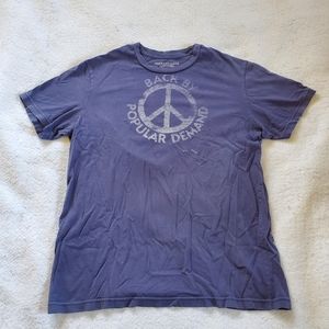 American Eagle Peace Sign Distressed T-Shirt, Sz M